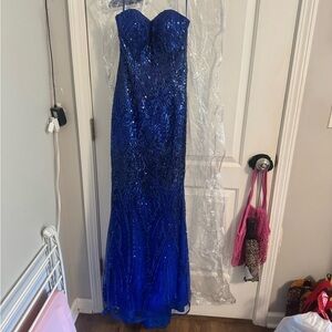 Madison James Cobalt Blue Strapless prom dress size 0